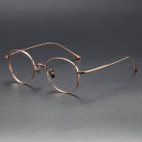 Round Titanium Glasses LE1119_Rose Gold
