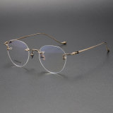 Rimless Titanium Glasses LE1125_Gold