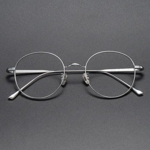 Round Titanium Glasses LE1119_Silver