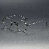 Round Titanium Glasses LE1119_Gunmetal