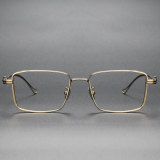 Rectangle Titanium Glasses LE1130_Black & Gold