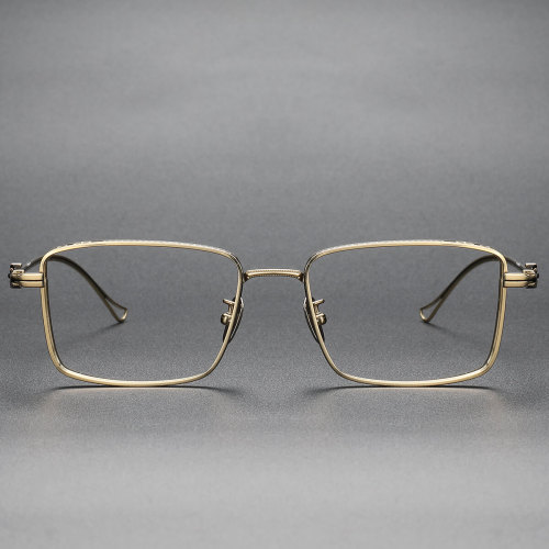 Rectangle Titanium Glasses LE1130_Black & Gold