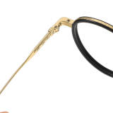 Round Titanium Glasses LE1117_Black & Gold