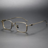 Rectangle Titanium Glasses LE1130_Black & Gold