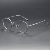 Round Titanium Glasses LE1119_Silver