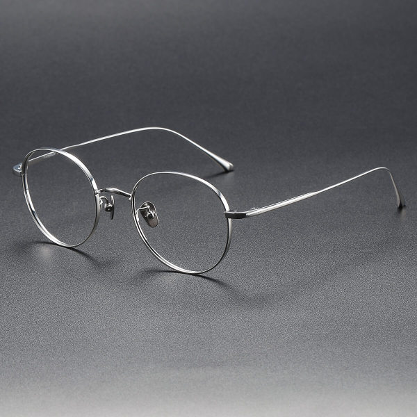 Round Titanium Glasses LE1119_Silver