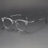 Browline Titanium Glasses LE1111_Clear & Silver
