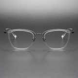 Browline Titanium Glasses LE1131_Clear & Gunmetal