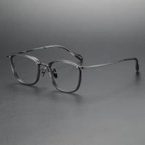 Browline Titanium Glasses LE1131_Gray & Gunmetal