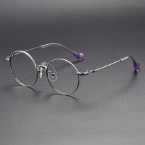 Round Titanium Glasses LE1134_Silver