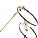 Round Titanium Glasses LE1134_Black Gold