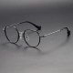 Round Titanium Glasses LE1132_Black & Silver