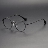 Round Titanium Glasses LE1134_Black