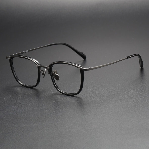 Browline Titanium Glasses LE1131_Black & Gunmetal