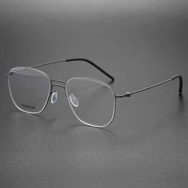 Oval Titanium Glasses LE1144_Gunmetal