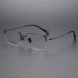 Half Rim Titanium Glasses LE1138_Black