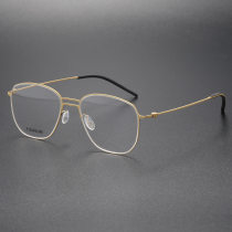 Oval Titanium Glasses LE1144_Gold