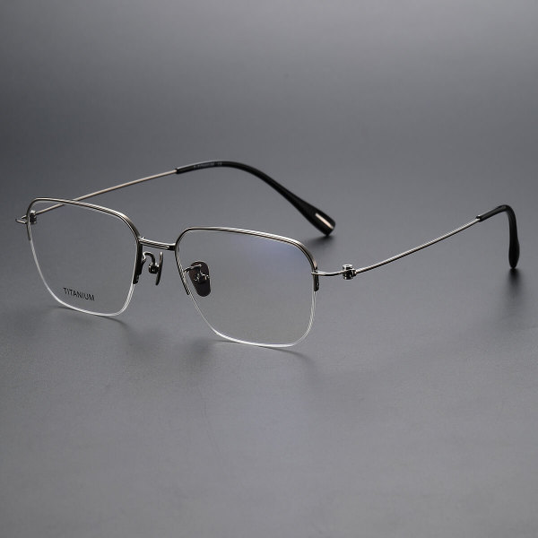Half Rim Titanium Glasses LE1138_Gunmetal