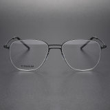 Oval Titanium Glasses LE1144_Black