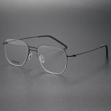 Oval Titanium Glasses LE1144_Black