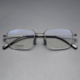 Half Rim Titanium Glasses LE1138_Gunmetal