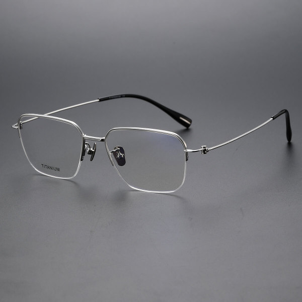 Half Rim Titanium Glasses LE1138_Silver