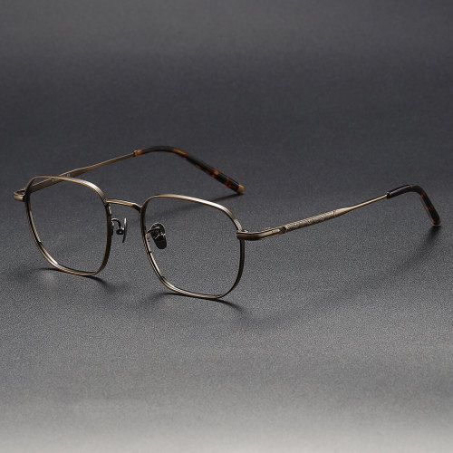 Square Titanium Glasses LE1145_Bronze