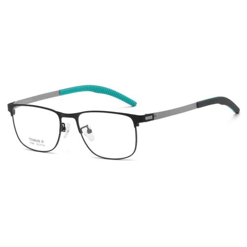 Square Metal Glasses LE1313_Green & Gunmetal