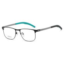 Square Metal Glasses LE1313_Green & Gunmetal Square Metal Glasses LE1313_Green & Gunmetal