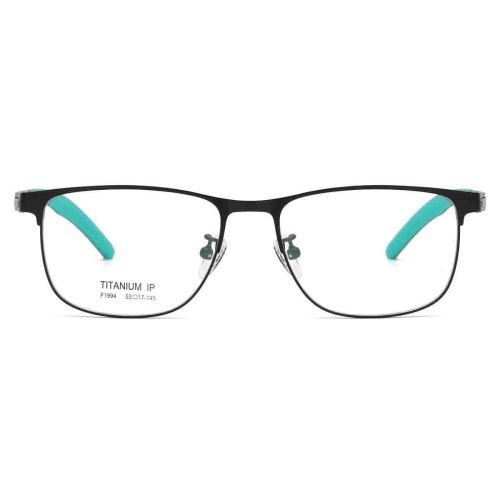 Square Metal Glasses LE1313_Green & Gunmetal