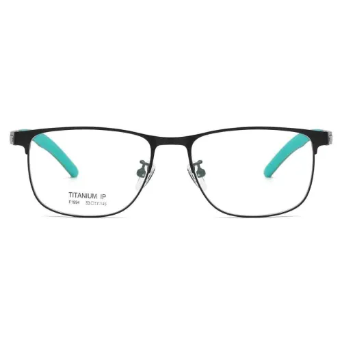 Square Metal Glasses LE1313_Green & Gunmetal