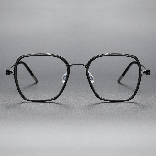 Square Titanium Glasses LE1306_Black