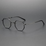 Geometric Titanium Glasses LE1297_Gray Tortoise & Gunmetal