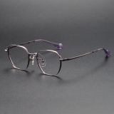 Geometric Titanium Glasses LE1322_Purple