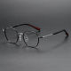 Square Titanium Glasses LE1291_Black & Silver