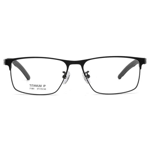 Rectangle Metal Glasses LE1312_Black & Silver