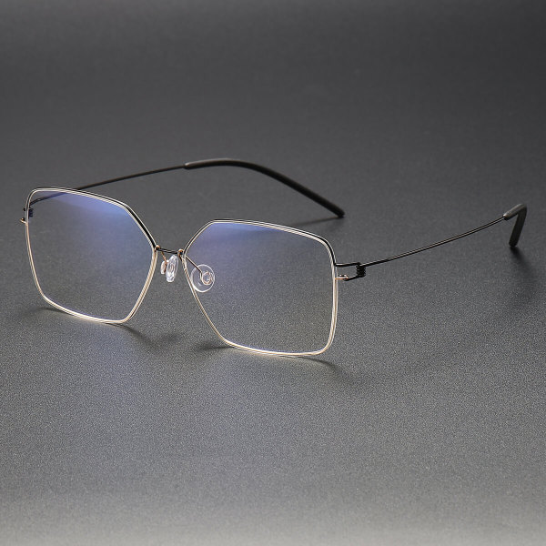 Geometric Titanium Glasses LE1299_Black & Gold