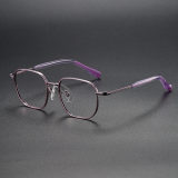 Square Titanium Glasses LE1295_Purple