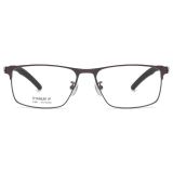 Rectangle Metal Glasses LE1312_Brown Front View