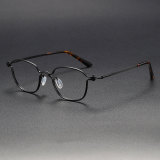 Oval Titanium Glasses LE1298_Black