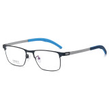 Rectangle Metal Glasses LE1315_Blue & Silver