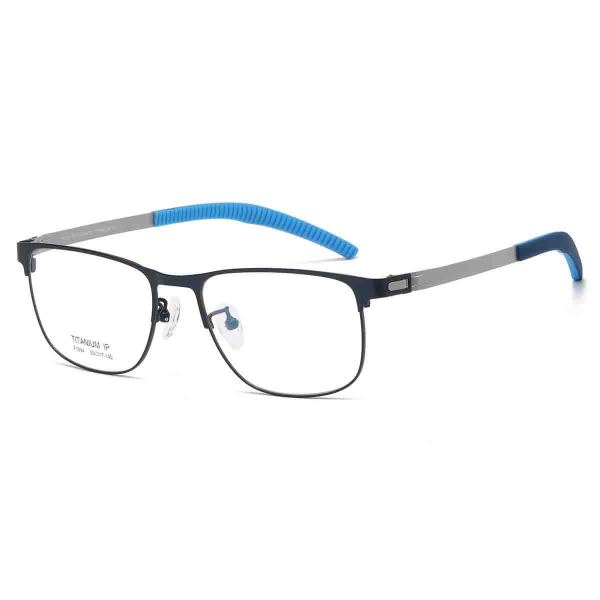 Square Metal Glasses LE1313_Blue & Silver