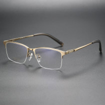 Half Rim Titanium Glasses LE1308_Gold