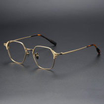 Geometric Titanium Glasses LE1293_Gold Geometric Titanium Glasses LE1293_Gold