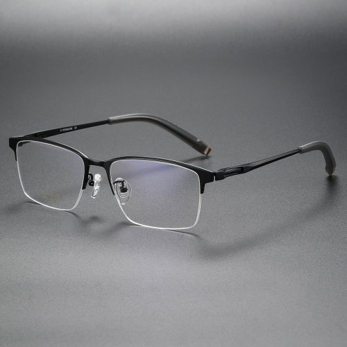 Half Rim Titanium Glasses LE1308_Black