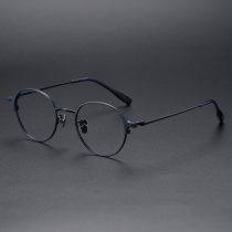 Round Titanium Glasses LE1292_Blue Round Titanium Glasses LE1292_Blue