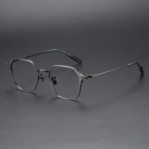 Geometric Titanium Glasses LE1293_Gunmetal Geometric Titanium Glasses LE1293_Gunmetal
