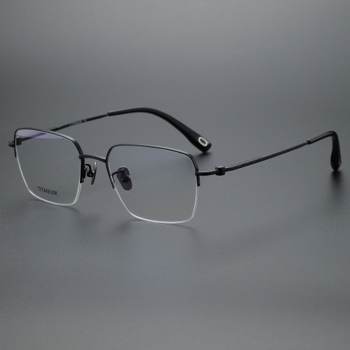 Half Rim Titanium Glasses LE1303_Black