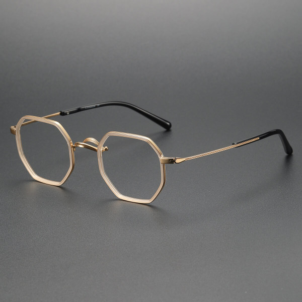 Geometric Titanium Glasses LE1297_Champagne Gold