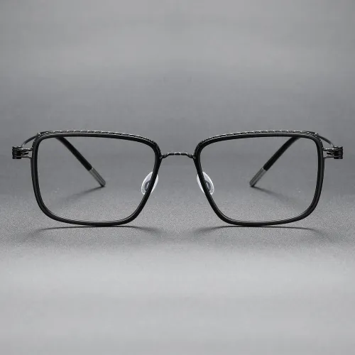 Square Titanium Glasses LE1309_Black